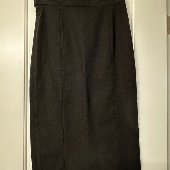 Black Tatyana Catwalk Pencil Skirt with Kick Pleat - Picture 6 of 9